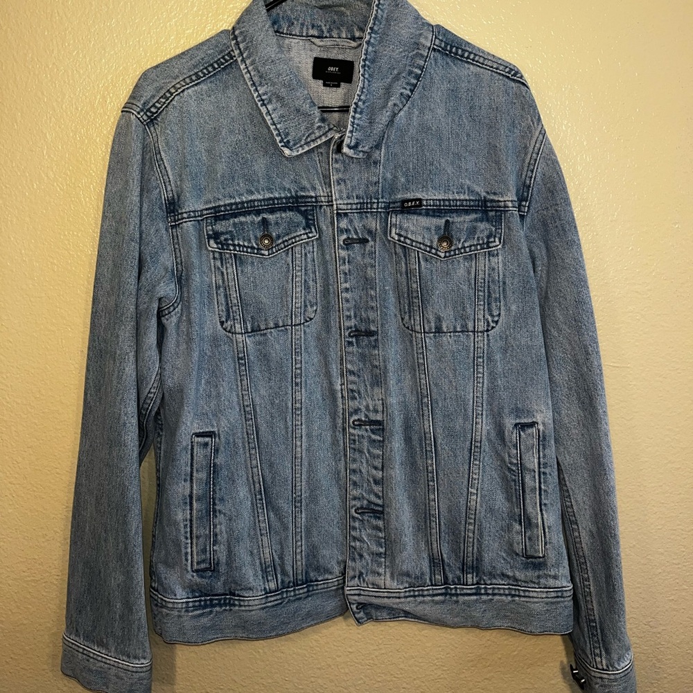VINTAGE OBEY JEAN JACKET/ L